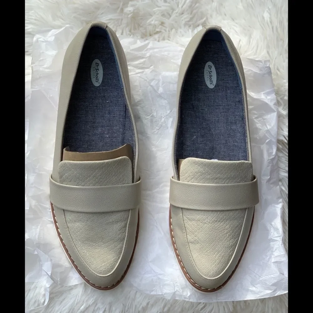 Dr Scholl’s Wedge Loafer Taupe Comfort Slip On Shoes Women 7.5 Imagine